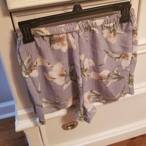 High waisted floral shorts